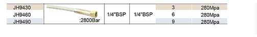 Фото товара "JH9460 Гидравлический шланг высокого давления 2800 bar, 1/4" BSP(1), 1/4" BSP(2), 6 м"
